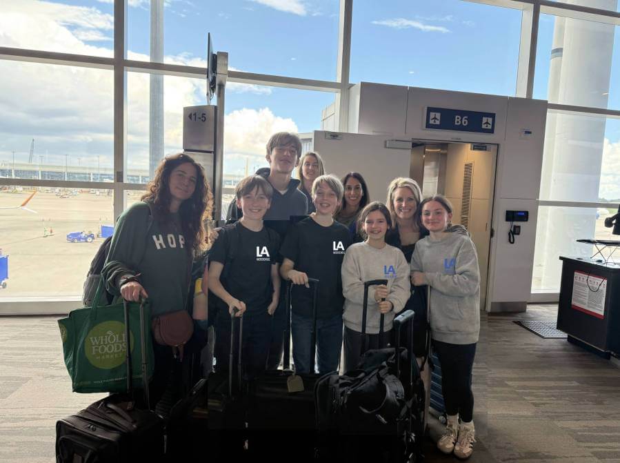 Students on a purposeful travel field trip