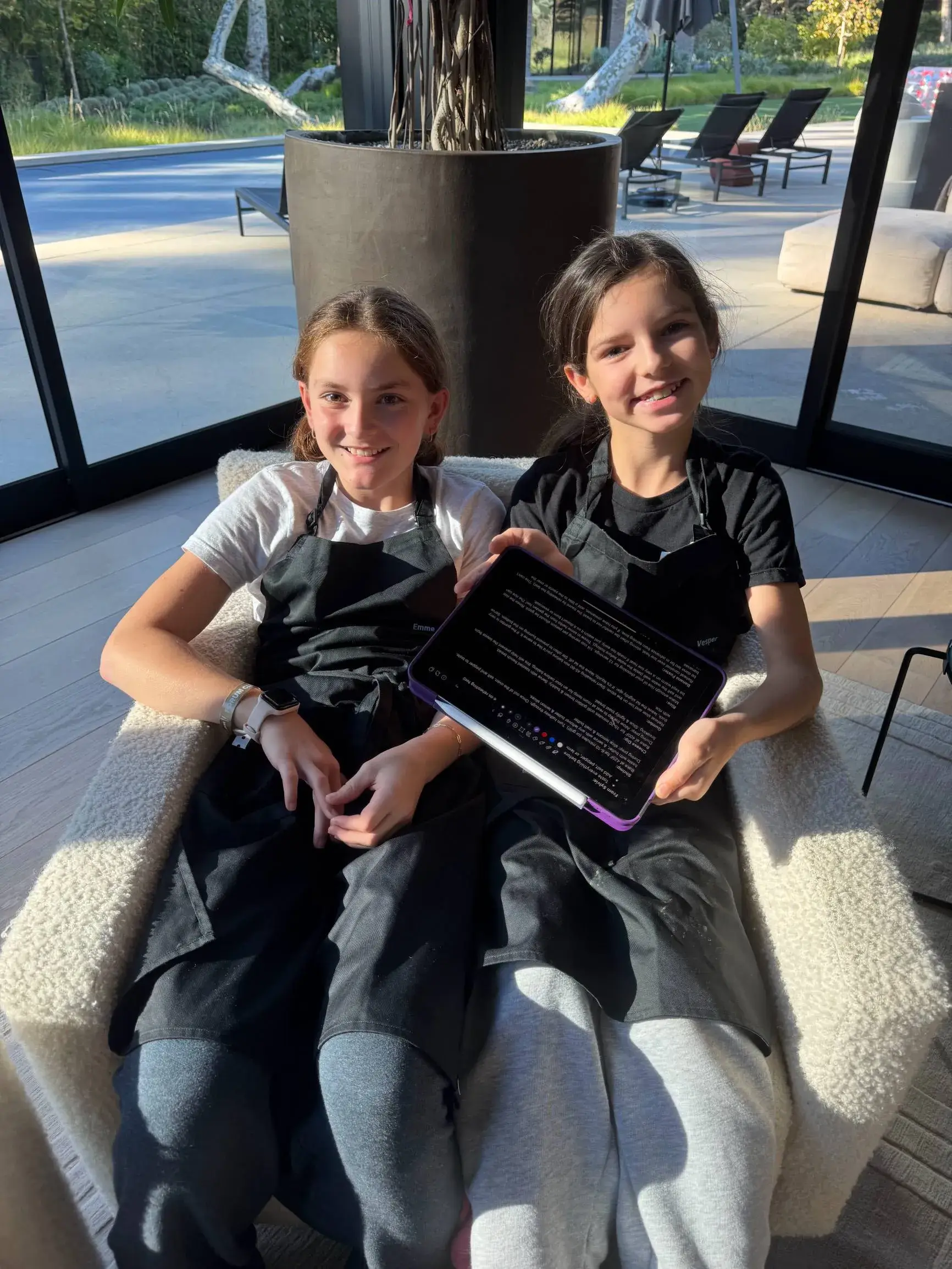 Middle school students practicing foreign language communication